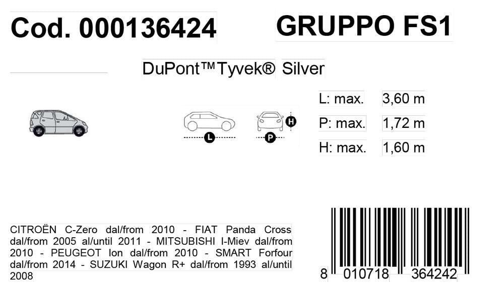Cora Copriauto Topcover Silver modello FS1