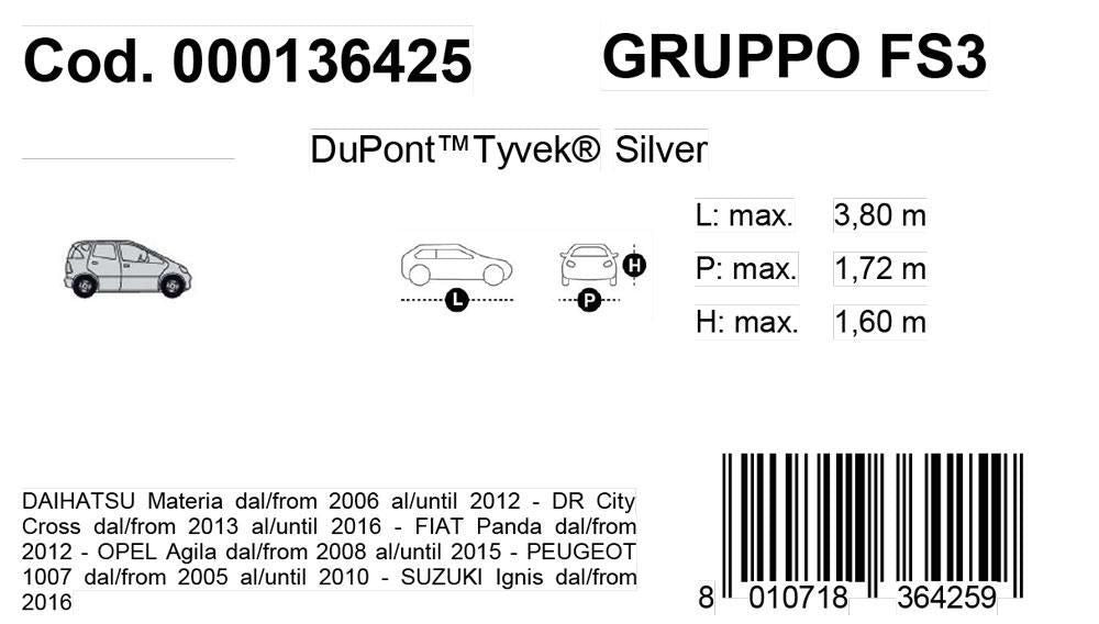 Cora Copriauto Topcover Silver modello FS3
