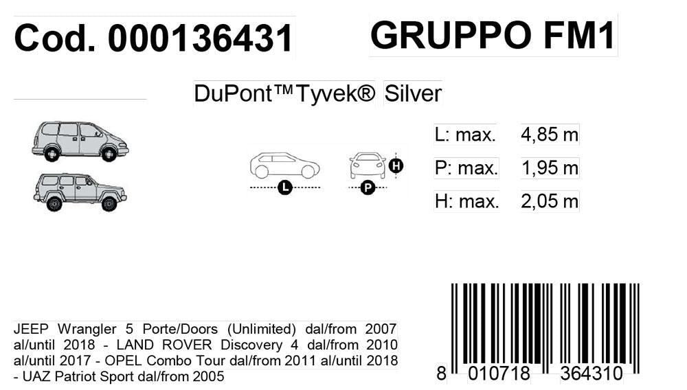 Cora Copriauto Topcover Silver modello FM1