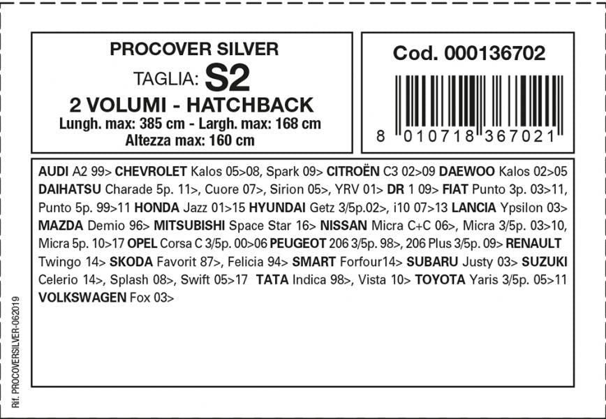 Cora Copriauto Procover Silver modello S2