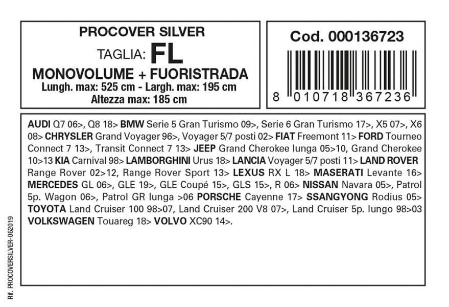 Funda para coche modelo Cora Procover Silver FL