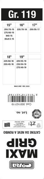 Cora Catene neve Camper e Furgoni Maxi Grip 15 mm gruppo 119