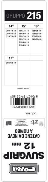 Cora Catene neve Suv-Grip 12 mm gruppo 215