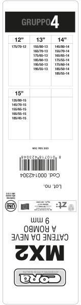 Cora MX2 9 mm automatische Schneeketten, Gruppe 4