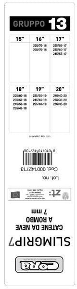 Cora Slimgrip 7mm snow chains group 13