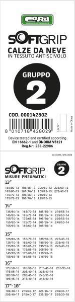 Cora SoftGrip Stoff-Schneesocken Gruppe 2