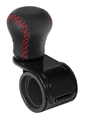 Pilot Revolve, pomello volante in pelle con cuciture rosse, staffa nera