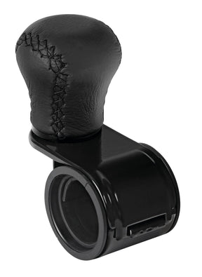 Pilot Revolve, pomello volante in pelle con cuciture nere, staffa nera