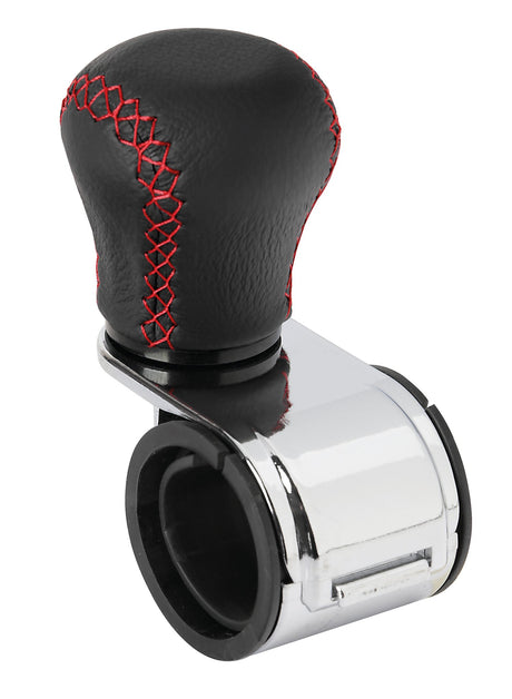 Pilot Revolve, pomello volante in pelle con cuciture rosse, staffa cromata