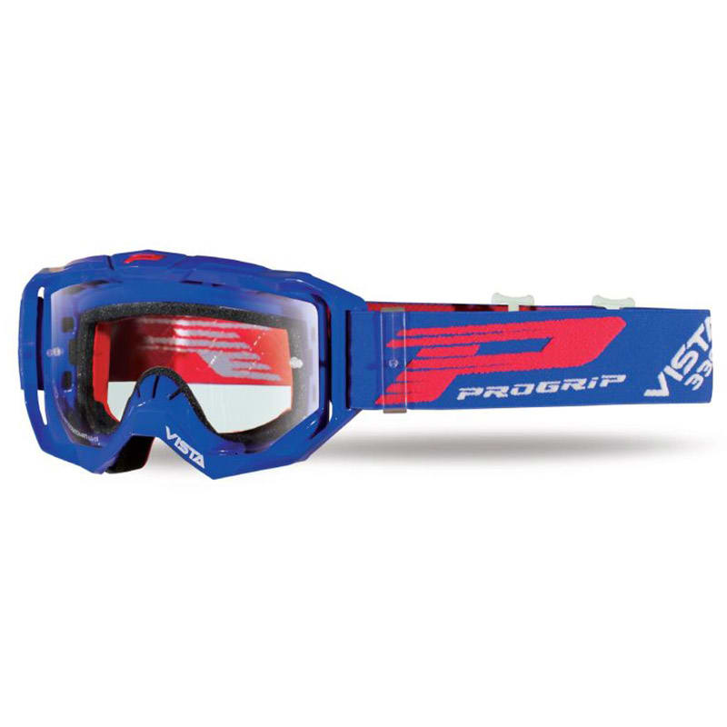 Progrip Maschera Motocross 3303-104 RO Blu con Roll Off