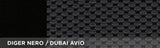 Serie completa de fundas para asientos de viaje Cora en tejido de mezcla de algodón color aviador y negro