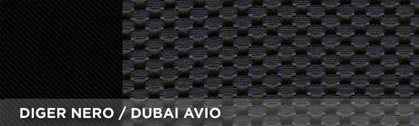 Cora Complete series of Travel seat covers in air force blue/black cotton blend fabric