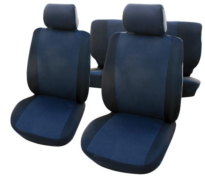 Cora Serie completa coprisedili Travel tessuto misto cotone avio/nero