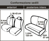Cora Serie completa coprisedili Travel tessuto misto cotone antracite/nero