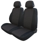 Serie completa de fundas de asiento de viaje Cora en tejido de mezcla de algodón antracita/negro