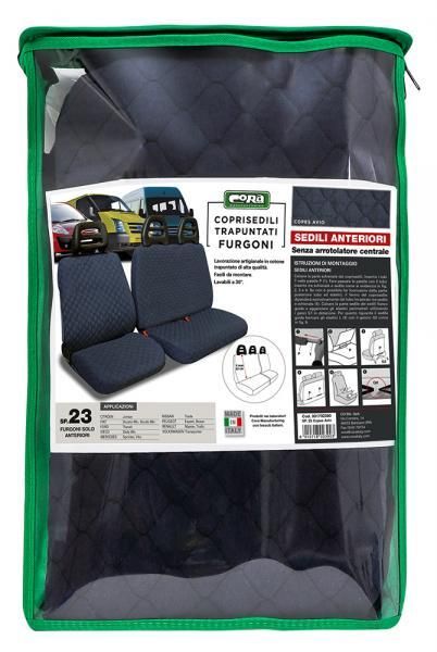 Fundas de asiento para furgoneta Cora, talla SP23, tela de algodón acolchada Air Force