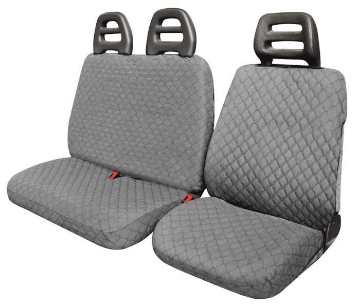 Fundas de asiento para furgoneta Cora, talla SP23, tela de algodón acolchada gris