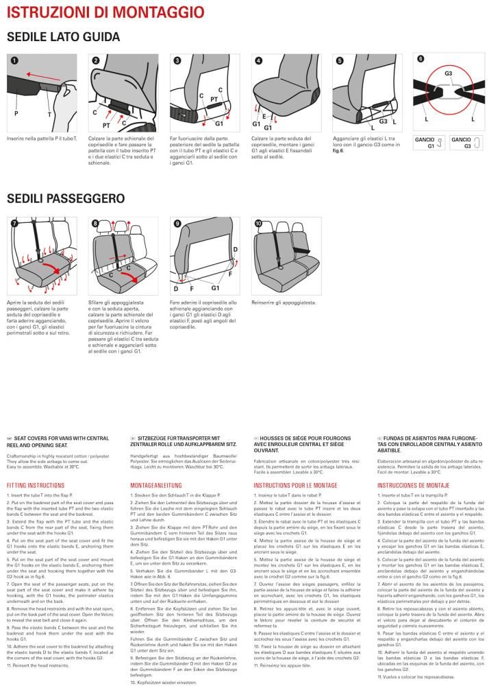 Cora Van Sitzbezüge, Größe SP24, Schwarz, Baumwollmischung