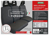 Cora Van Seat Covers, Size SP24, Anthracite Quilted Cotton Fabric