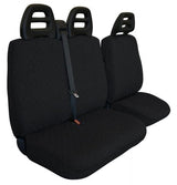 Cora Van Seat Covers, Size SP24, Black Quilted Cotton Fabric