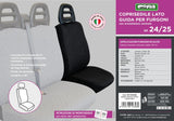 Funda de asiento de conductor Cora para furgonetas SP24/SP25, tela de algodón acolchada negra