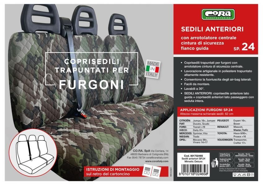 Cora Van Seat Covers Size SP24 Camouflage Quilted Polyester Fabric