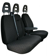 Fundas de asiento para furgoneta Cora, talla SP25, tela de algodón acolchada color antracita