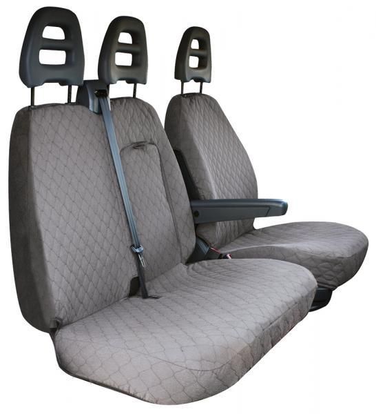 Cora Van Seat Covers Size SP25 Grey Quilted Cotton Fabric