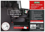 Fundas de asiento para furgoneta Cora, talla SP26, tejido de poliéster negro