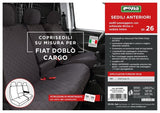 Fundas de asiento para furgoneta Cora, talla SP26, tela de algodón acolchada color antracita