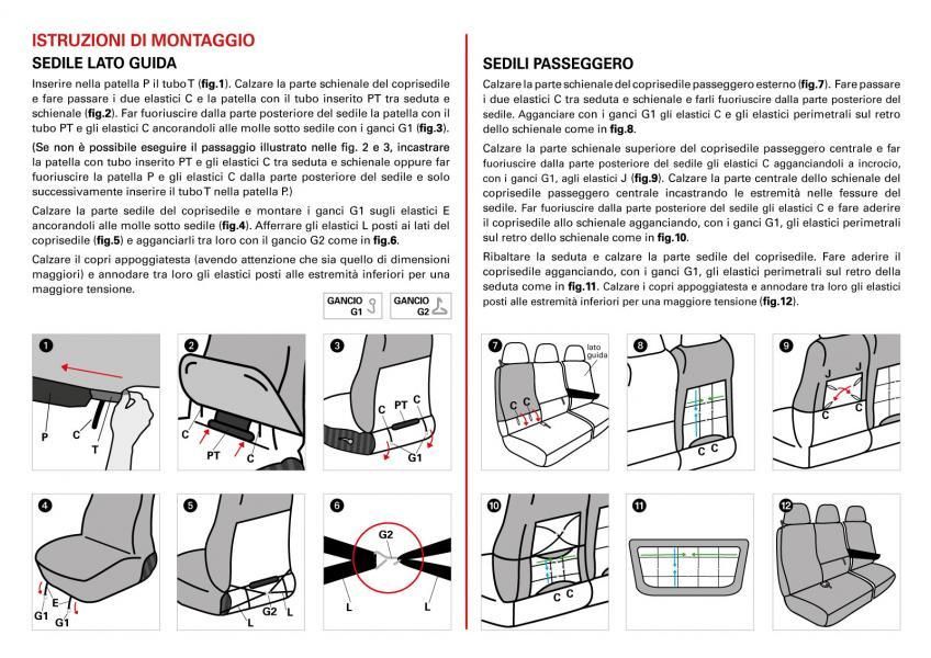 Fundas de asiento para furgoneta Cora, talla SP26, tela de algodón acolchada color antracita