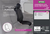 Cora SP27 Driver's Side Van Seat Cover in Black Polyester Fabric