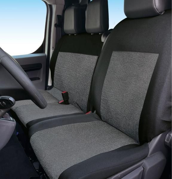 Cora Van Seat Covers, Size SP28, Split Seat, Black Cotton Blend Fabric