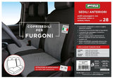 Fundas de asiento para furgoneta Cora, talla SP28, asiento completo, mezcla de algodón negro