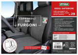 Fundas de asiento para furgoneta Cora, talla SP29, mezcla de algodón negro