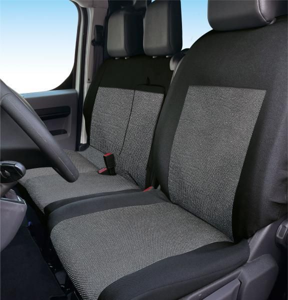 Fundas de asiento para furgoneta Cora, talla SP29, mezcla de algodón negro