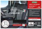 Fundas de asiento para furgoneta Cora, talla SP30, asiento completo, tela de poliéster negra
