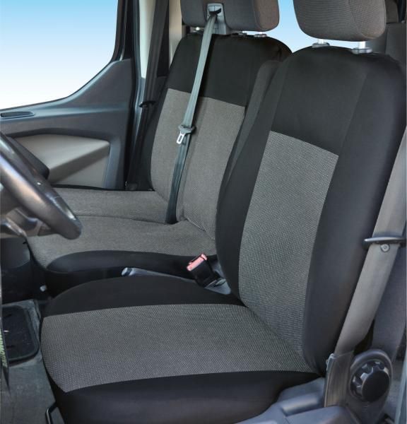 Cora Van Seat Covers, Size SP30, Split Seat, Black Cotton Blend Fabric