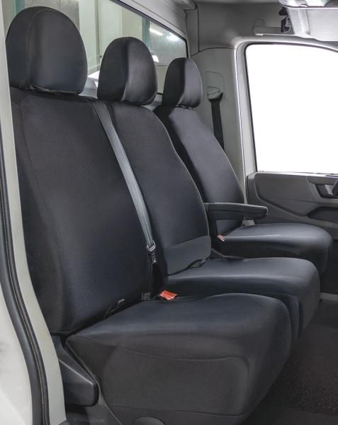 Fundas para asientos de furgoneta Cora Manufacturing, talla SP35, asiento dividido, tela de poliéster negra