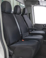 Fundas para asientos de furgoneta Cora Manufacturing, talla SP35, asiento dividido, tela de poliéster negra