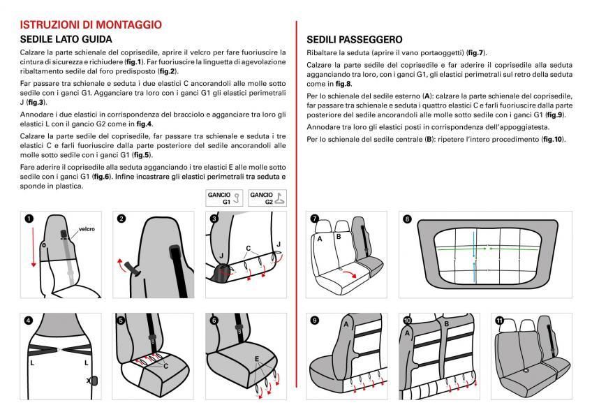 Cora Coprisedili per camion tg. SP70 tess. cotone trapuntato antracite