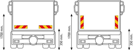 Cora Reflective and Fluorescent Panels for Tractors 565x132x0.8 mm