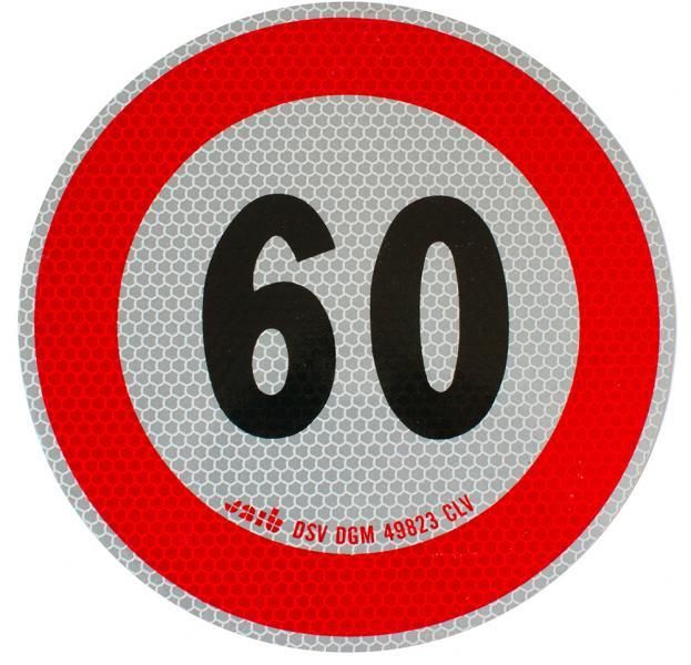 Cora Disc Aufkleber Geschwindigkeitsbegrenzung 60 km/h