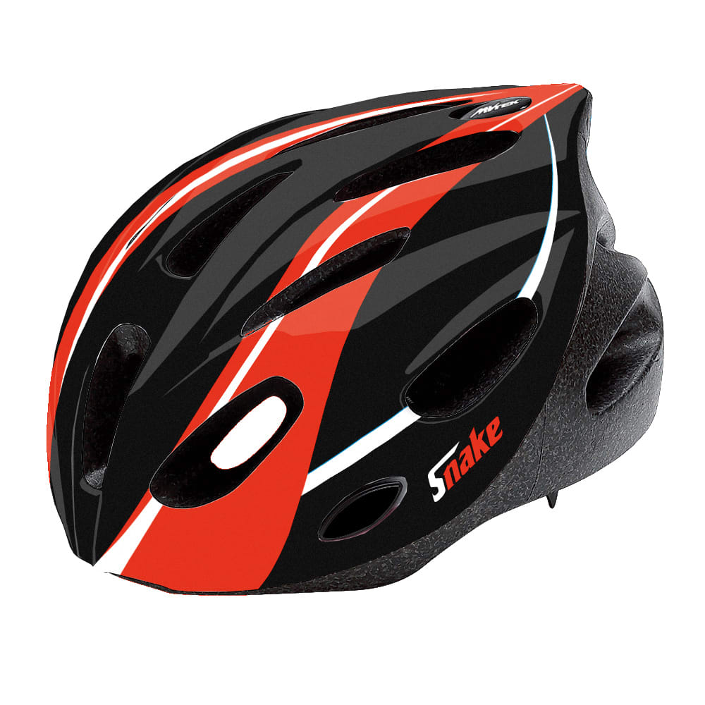 Mvtek Casco Bicicletta SNAKE II Nero-Rosso M