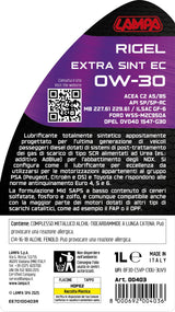Lampa Rigel Extra Sint EC 0W-30, olio motore auto - 1 L 00403