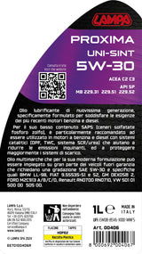 Lampa Proxima Uni-Sint 5W-30, olio motore auto - 1 L 00406