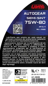 Lampa Autogear Semi-Sint 75W-80, olio cambio manuale - 1 L 00418