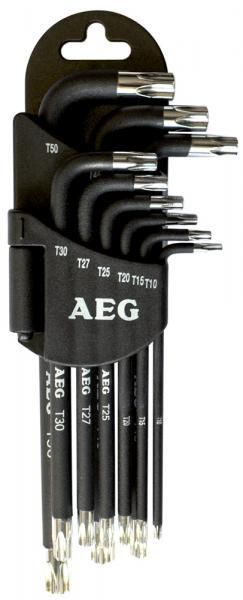 Juego de 9 llaves Torx con soporte Aeg