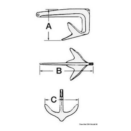 Osculati Ancora Trefoil in acciaio inox AISI 316 lucidato a specchio 01.109.05