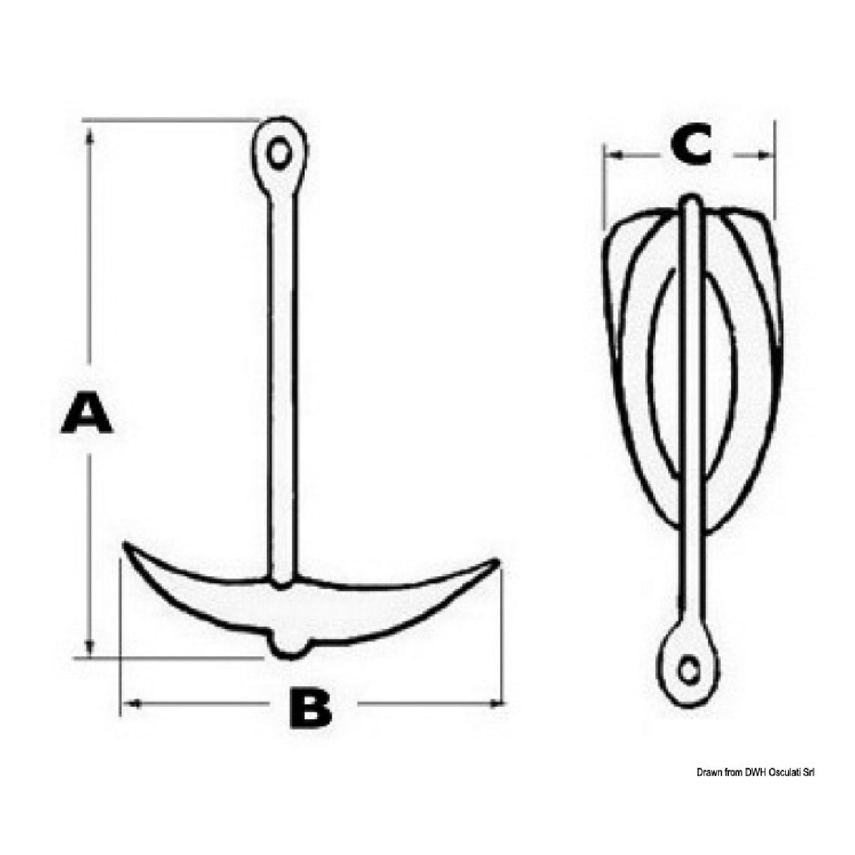 Osculati Folding umbrella anchor for small boats and dinghies from 0.4 to 2.5 kg 01.138.04